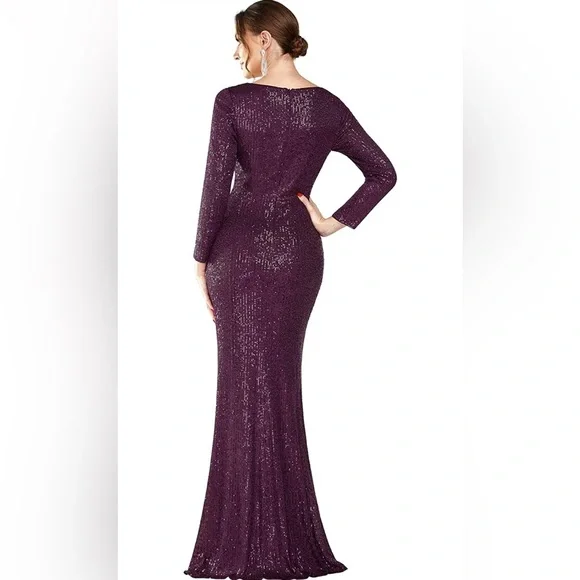Ever Pretty | Dresses | Purple Sequin Evening Gown Size 22 | Poshmark